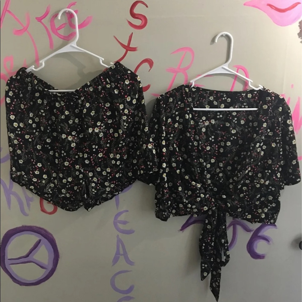 SHEIN CROPPED SHORT SET